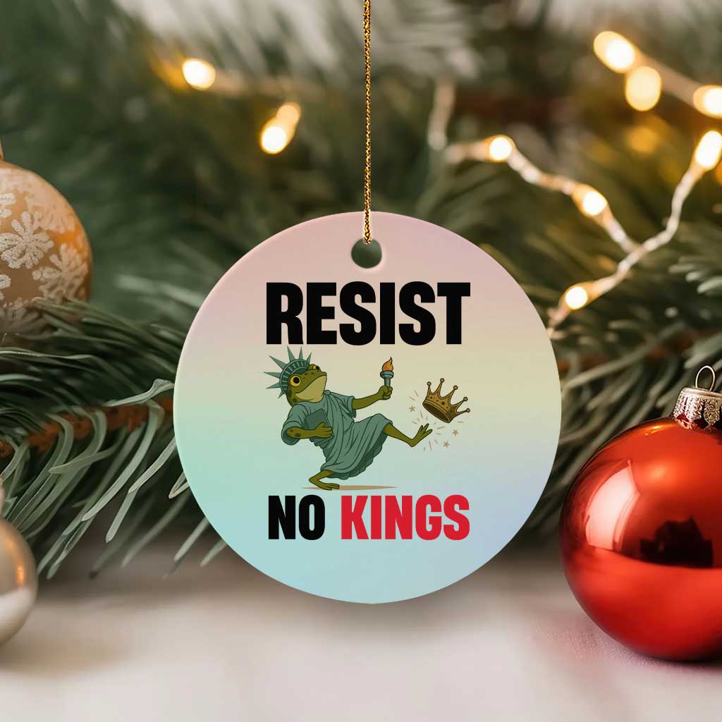 Resist Frog Ceramic Ornament No Kings In America Political 2025 TS14 1pc Pastel Print Your Wear
