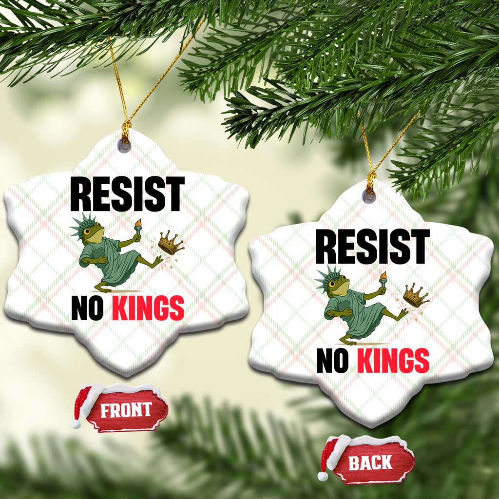 Resist Frog Ceramic Ornament No Kings In America Political 2025 - Print Your Wear