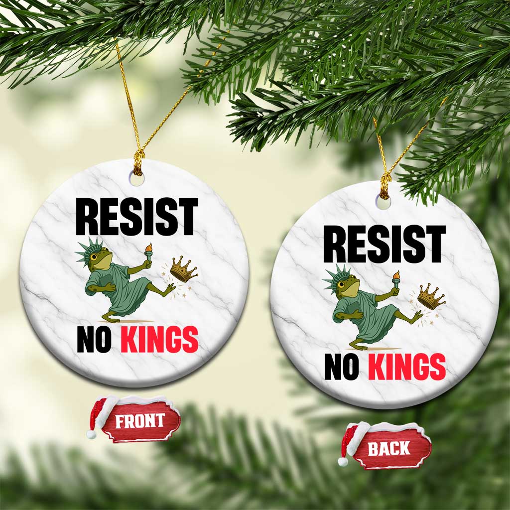 Resist Frog Ceramic Ornament No Kings In America Political 2025 - Print Your Wear