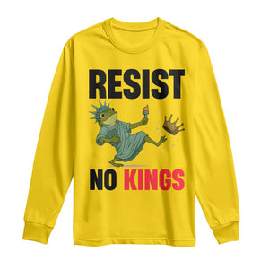 Resist Frog Long Sleeve Shirt No Kings In America Political 2025 TS14 Daisy Print Your Wear