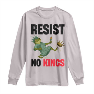 Resist Frog Long Sleeve Shirt No Kings In America Political 2025 TS14 Ice Gray Print Your Wear