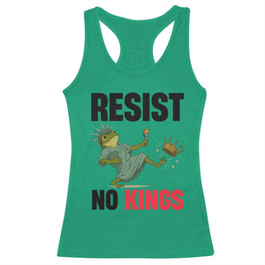 Resist Frog Racerback Tank Top No Kings In America Political 2025 TS14 Irish Green Print Your Wear