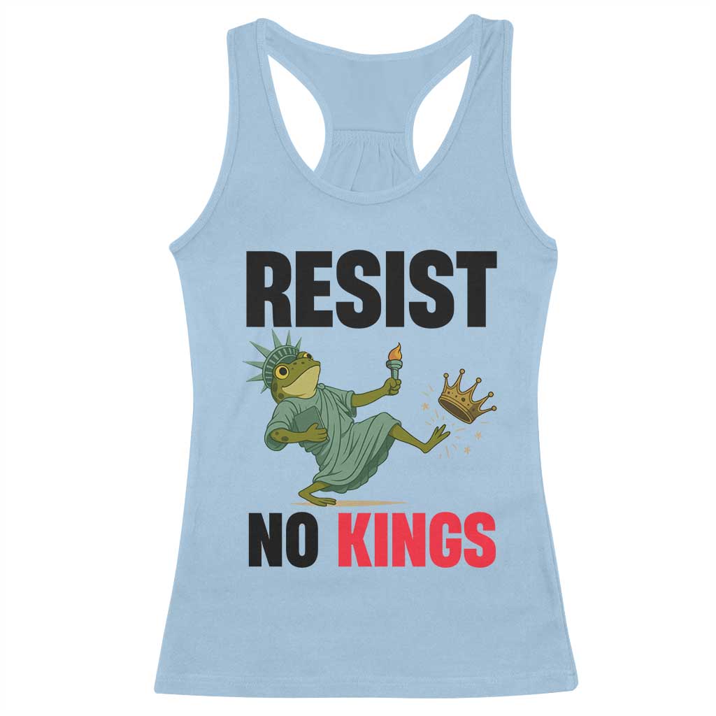Resist Frog Racerback Tank Top No Kings In America Political 2025 TS14 Light Blue Print Your Wear