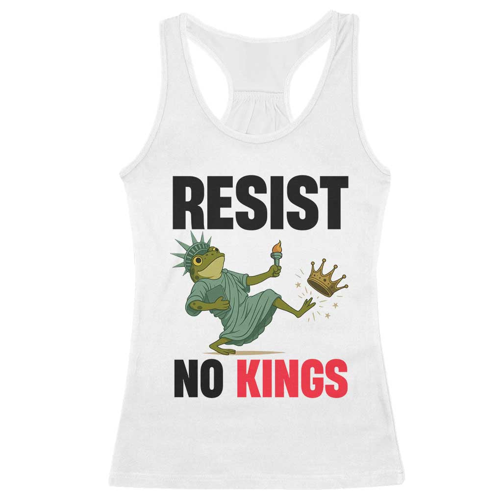 Resist Frog Racerback Tank Top No Kings In America Political 2025 TS14 White Print Your Wear