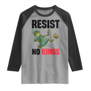 Resist Frog Raglan Shirt No Kings In America Political 2025 TS14 Sport Gray Black Print Your Wear