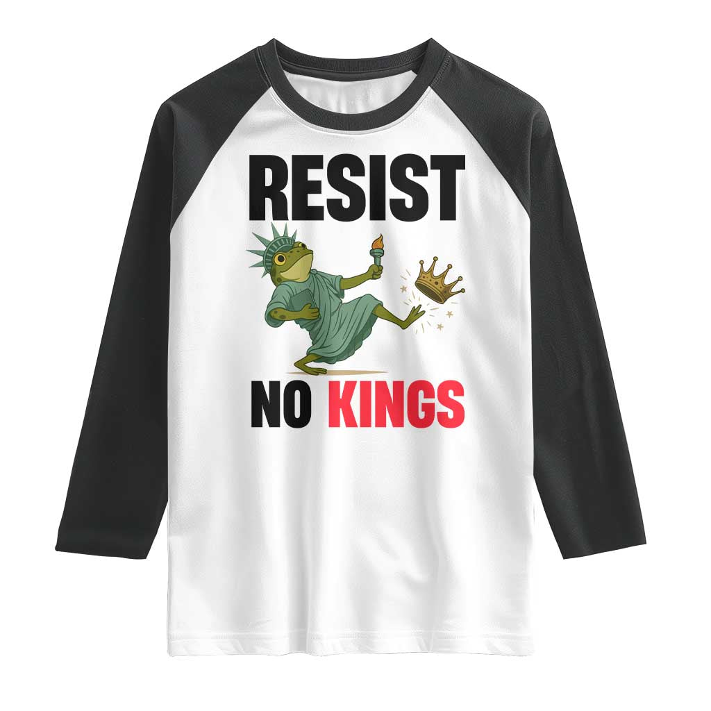Resist Frog Raglan Shirt No Kings In America Political 2025 TS14 White Black Print Your Wear