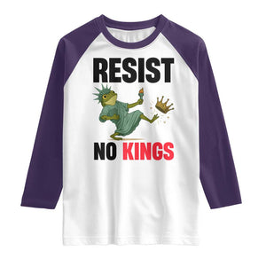 Resist Frog Raglan Shirt No Kings In America Political 2025 TS14 White Purple Print Your Wear