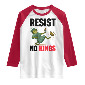Resist Frog Raglan Shirt No Kings In America Political 2025 TS14 White Red Print Your Wear