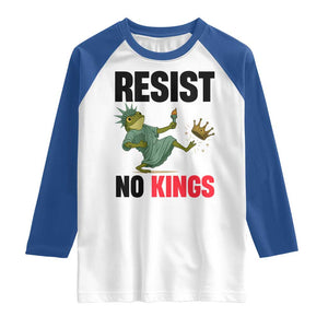 Resist Frog Raglan Shirt No Kings In America Political 2025 TS14 White Royal Print Your Wear