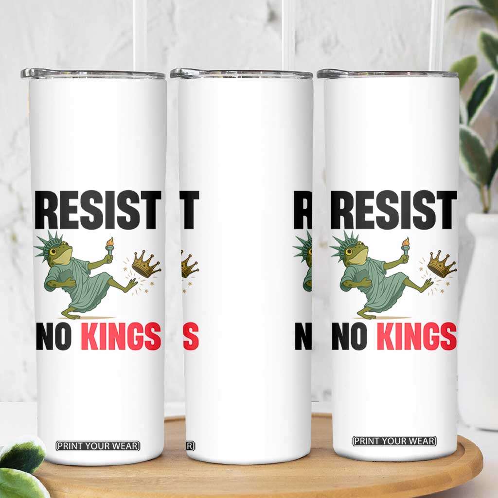 Resist Frog Skinny Tumbler No Kings In America Political 2025 TS14 Print Your Wear