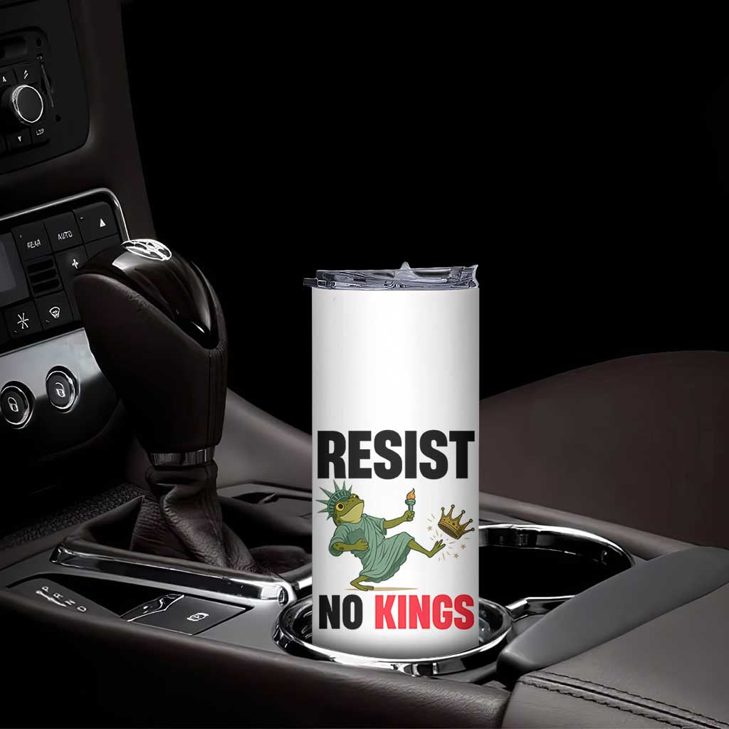 Resist Frog Skinny Tumbler No Kings In America Political 2025 TS14 Print Your Wear