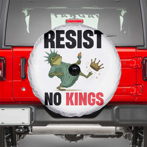 Resist Frog Spare Tire Cover No Kings In America Political 2025 TS14 White Print Your Wear