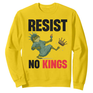 Resist Frog Sweatshirt No Kings In America Political 2025 TS14 Daisy Print Your Wear