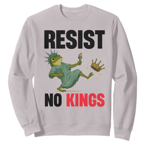 Resist Frog Sweatshirt No Kings In America Political 2025 TS14 Ice Gray Print Your Wear