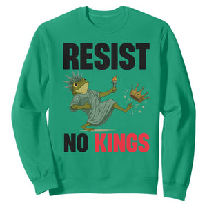 Resist Frog Sweatshirt No Kings In America Political 2025 TS14 Irish Green Print Your Wear