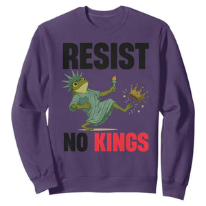 Resist Frog Sweatshirt No Kings In America Political 2025 TS14 Purple Print Your Wear