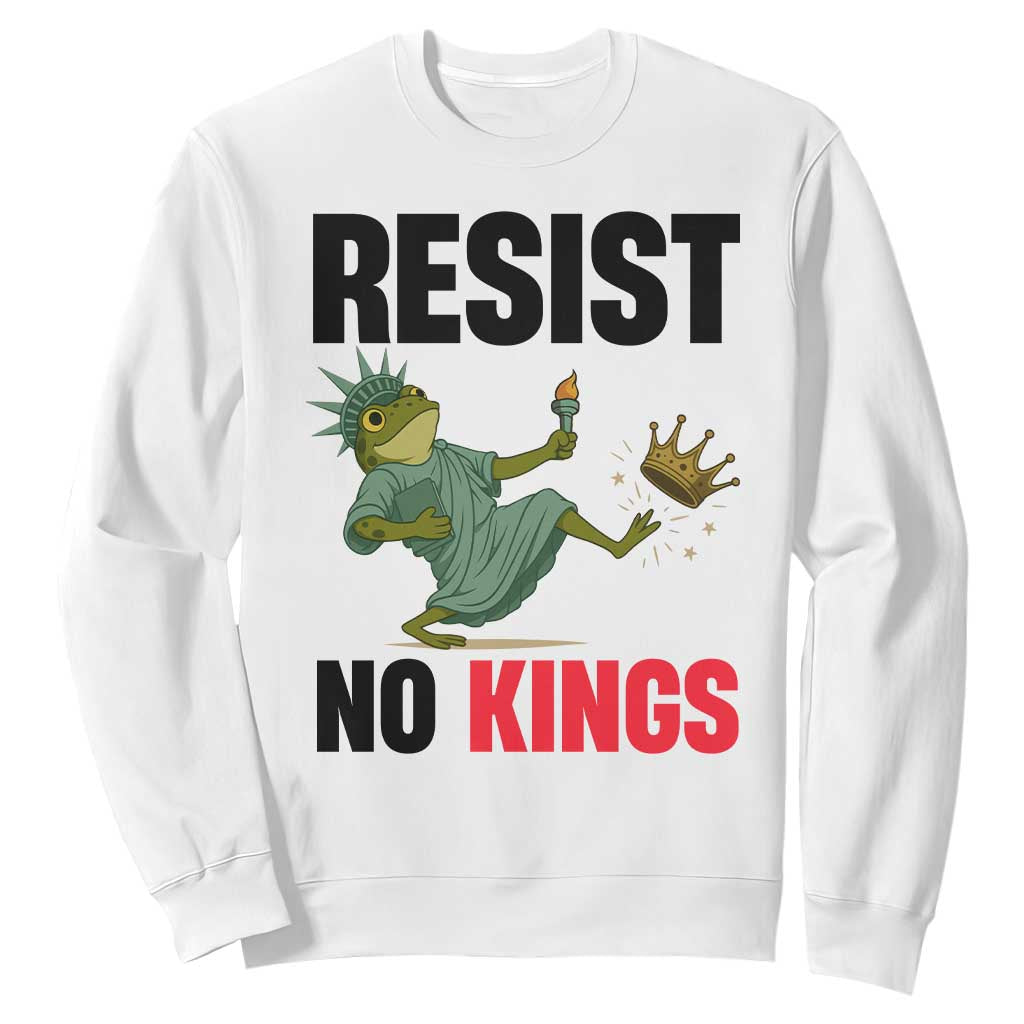 Resist Frog Sweatshirt No Kings In America Political 2025 TS14 White Print Your Wear