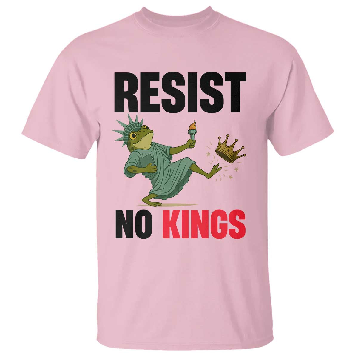 Resist Frog T Shirt No Kings In America Political 2025 TS14 Light Pink Print Your Wear