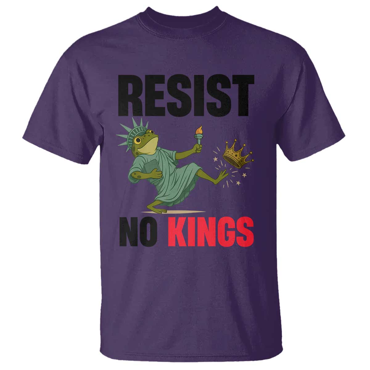 Resist Frog T Shirt No Kings In America Political 2025 TS14 Purple Print Your Wear