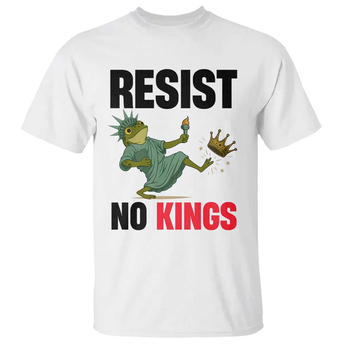 Resist Frog T Shirt No Kings In America Political 2025 TS14 White Print Your Wear