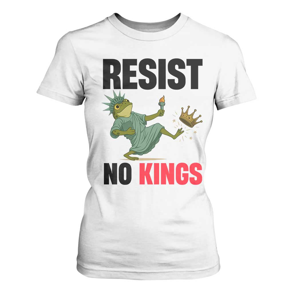 Resist Frog T Shirt For Women No Kings In America Political 2025 TS14 White Print Your Wear