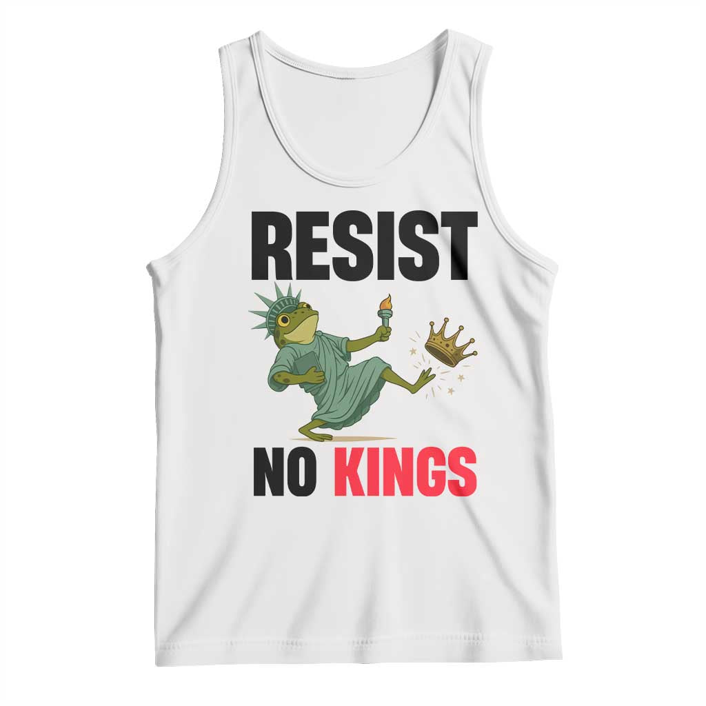 Resist Frog Tank Top No Kings In America Political 2025 TS14 White Print Your Wear