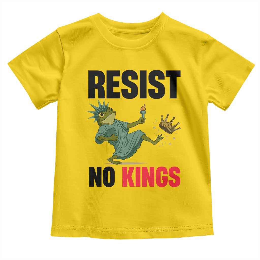 Resist Frog Toddler T Shirt No Kings In America Political 2025 TS14 Daisy Print Your Wear