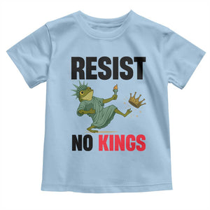 Resist Frog Toddler T Shirt No Kings In America Political 2025 TS14 Light Blue Print Your Wear