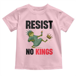 Resist Frog Toddler T Shirt No Kings In America Political 2025 TS14 Light Pink Print Your Wear