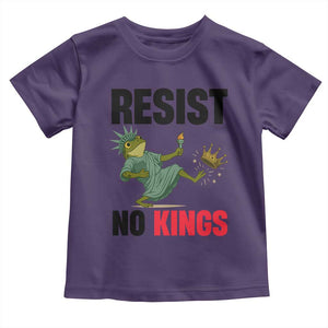 Resist Frog Toddler T Shirt No Kings In America Political 2025 TS14 Purple Print Your Wear