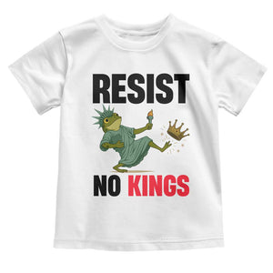 Resist Frog Toddler T Shirt No Kings In America Political 2025 TS14 White Print Your Wear