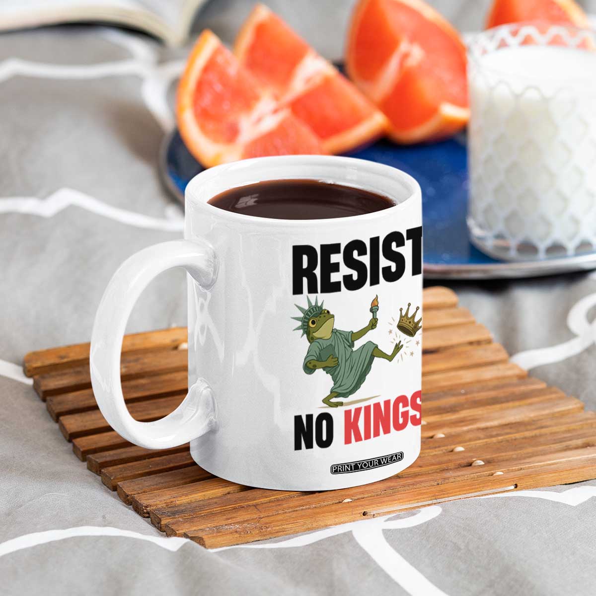 Resist Frog Coffee Mug No Kings In America Political 2025 TS14 Print Your Wear