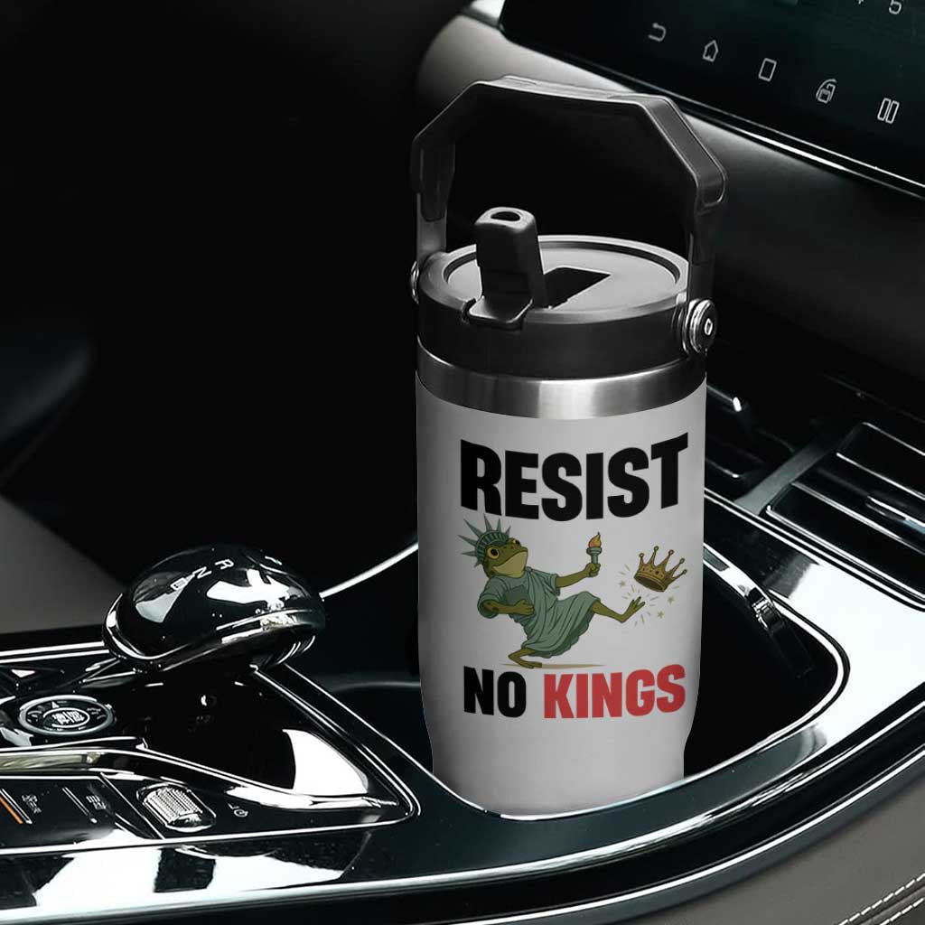 Resist Frog Flip Straw Tumbler No Kings In America Political 2025 TS14 Print Your Wear