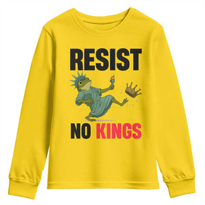 Resist Frog Youth Sweatshirt No Kings In America Political 2025 TS14 Daisy Print Your Wear