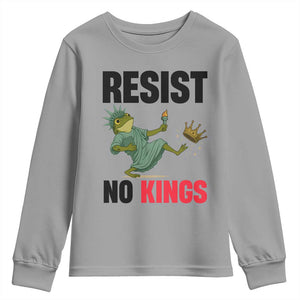 Resist Frog Youth Sweatshirt No Kings In America Political 2025 TS14 Sport Gray Print Your Wear