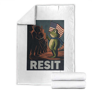 Resist Frog Throw Blanket Portland Frog Activist America Political 2025 TS14 White Print Your Wear