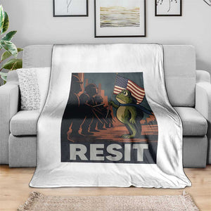 Resist Frog Throw Blanket Portland Frog Activist America Political 2025 TS14 Print Your Wear