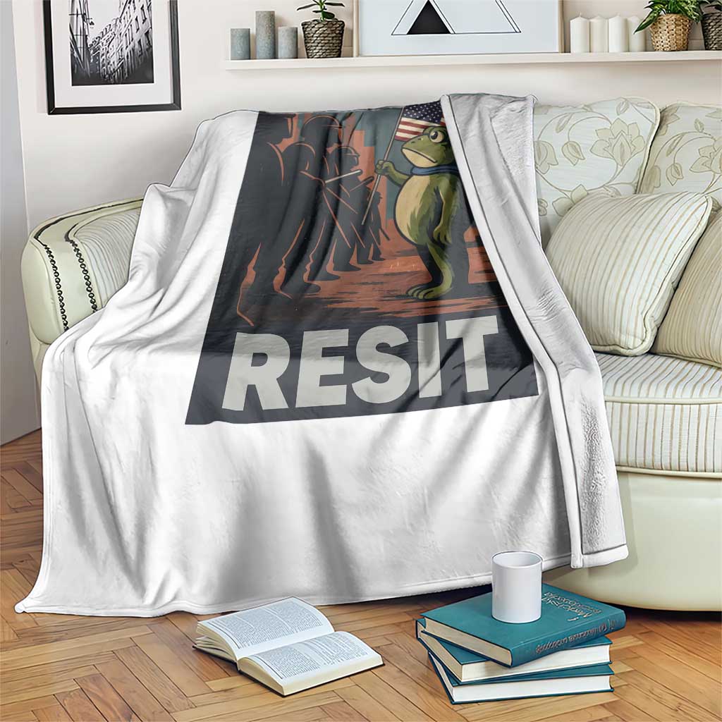 Resist Frog Throw Blanket Portland Frog Activist America Political 2025 TS14 Print Your Wear