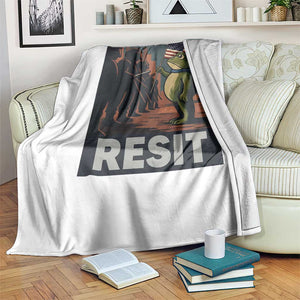 Resist Frog Throw Blanket Portland Frog Activist America Political 2025 TS14 Print Your Wear