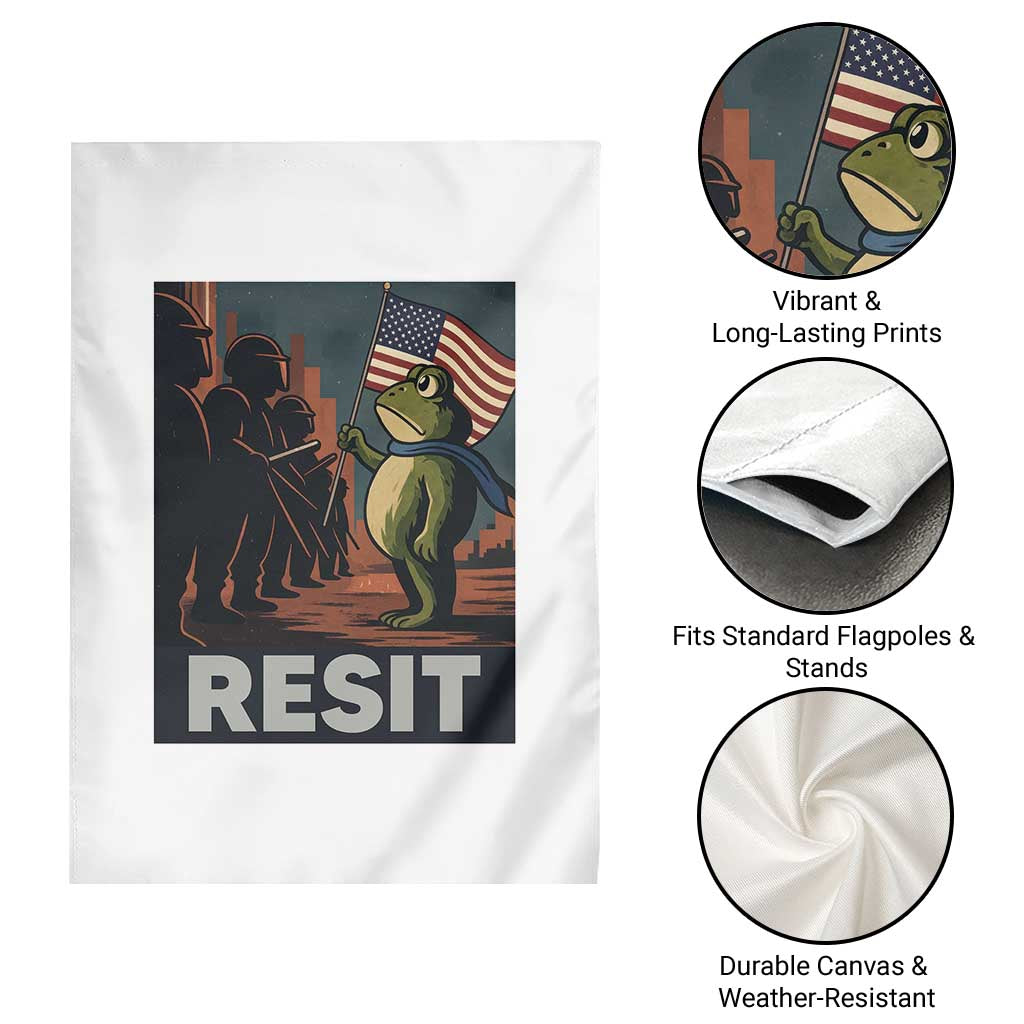 Resist Frog Garden Flag Portland Frog Activist America Political 2025 TS14 Print Your Wear