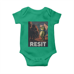 Resist Frog Baby Onesie Portland Frog Activist America Political 2025 TS14 Irish Green Print Your Wear
