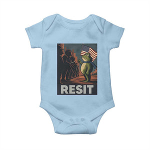 Resist Frog Baby Onesie Portland Frog Activist America Political 2025 TS14 Light Blue Print Your Wear