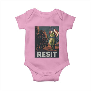 Resist Frog Baby Onesie Portland Frog Activist America Political 2025 TS14 Light Pink Print Your Wear