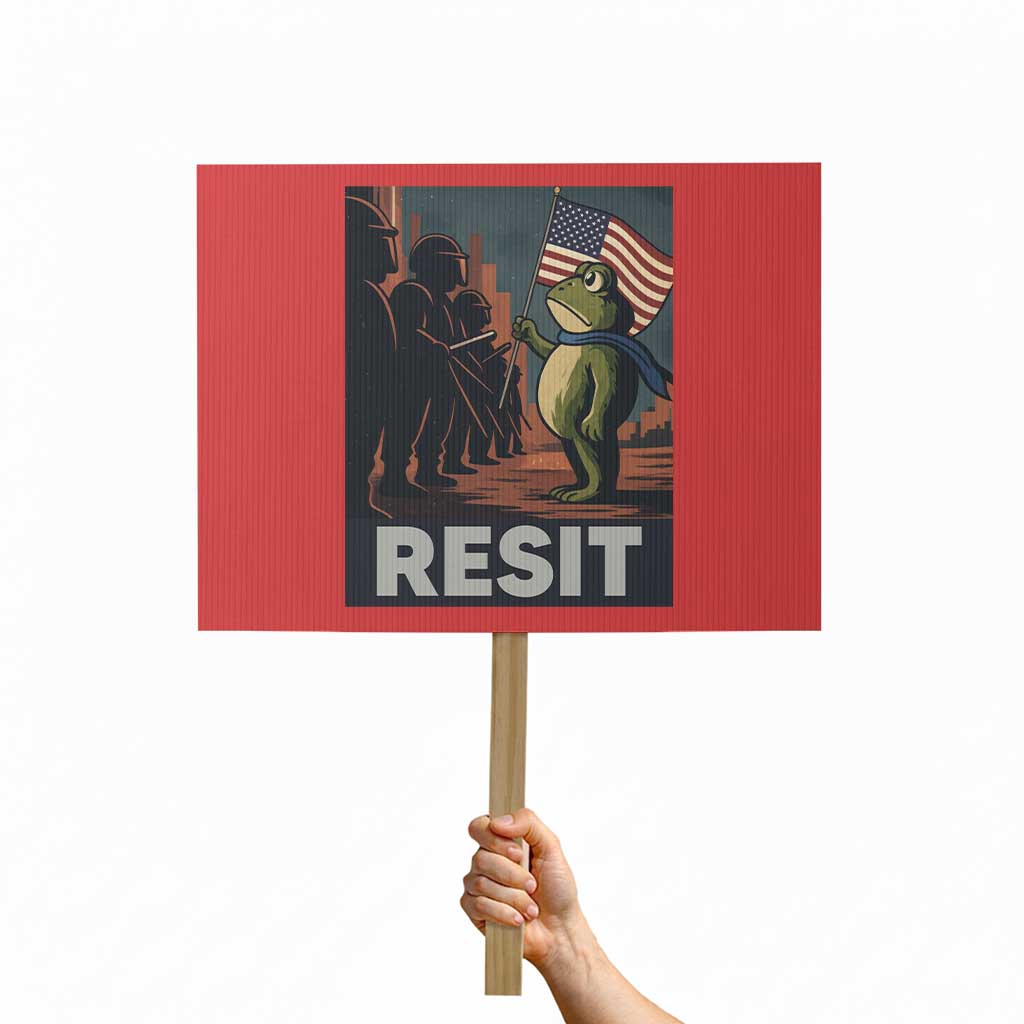 Resist Frog Protest Sign Portland Frog Activist America Political 2025 - Print Your Wear