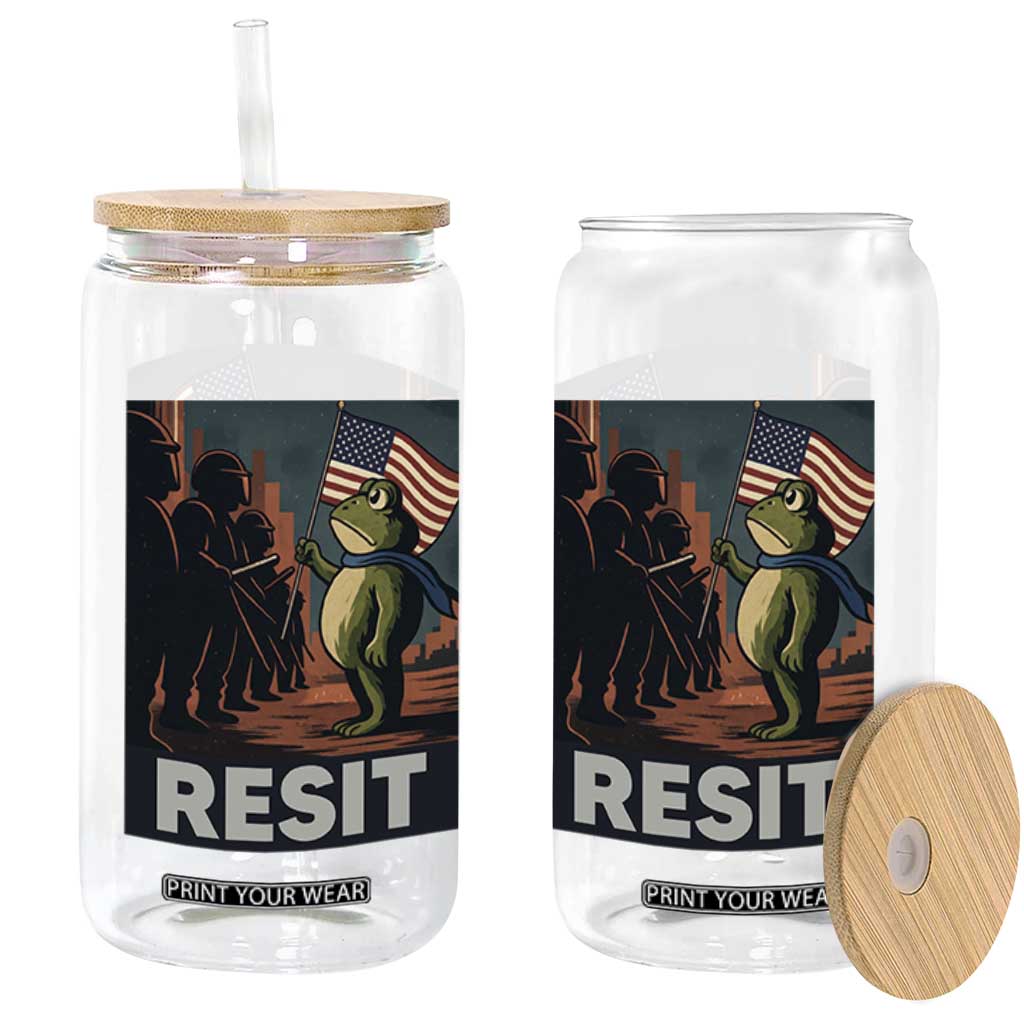 Resist Frog Glass Can Portland Frog Activist America Political 2025 TS14 Print Your Wear
