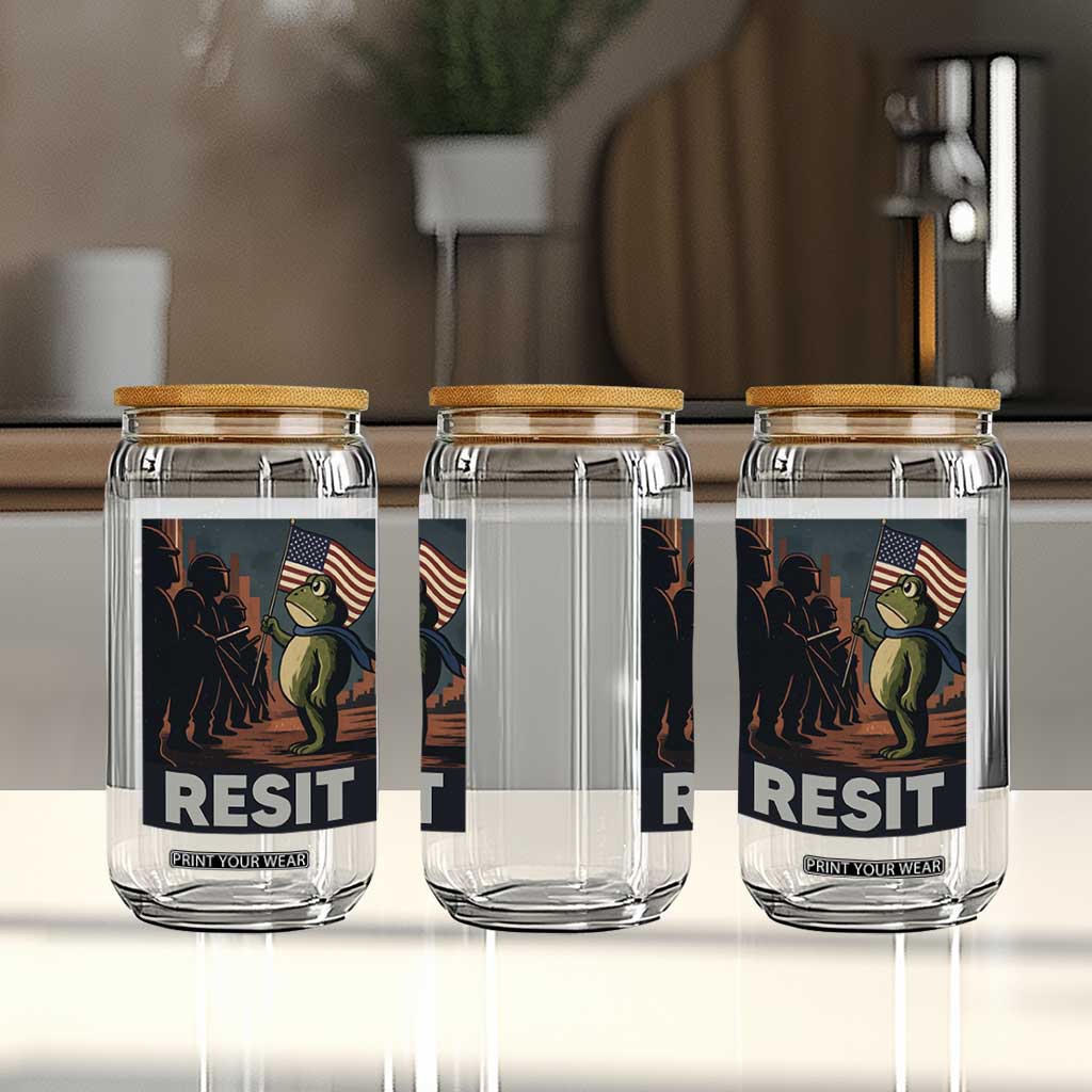 Resist Frog Glass Can Portland Frog Activist America Political 2025 TS14 Print Your Wear