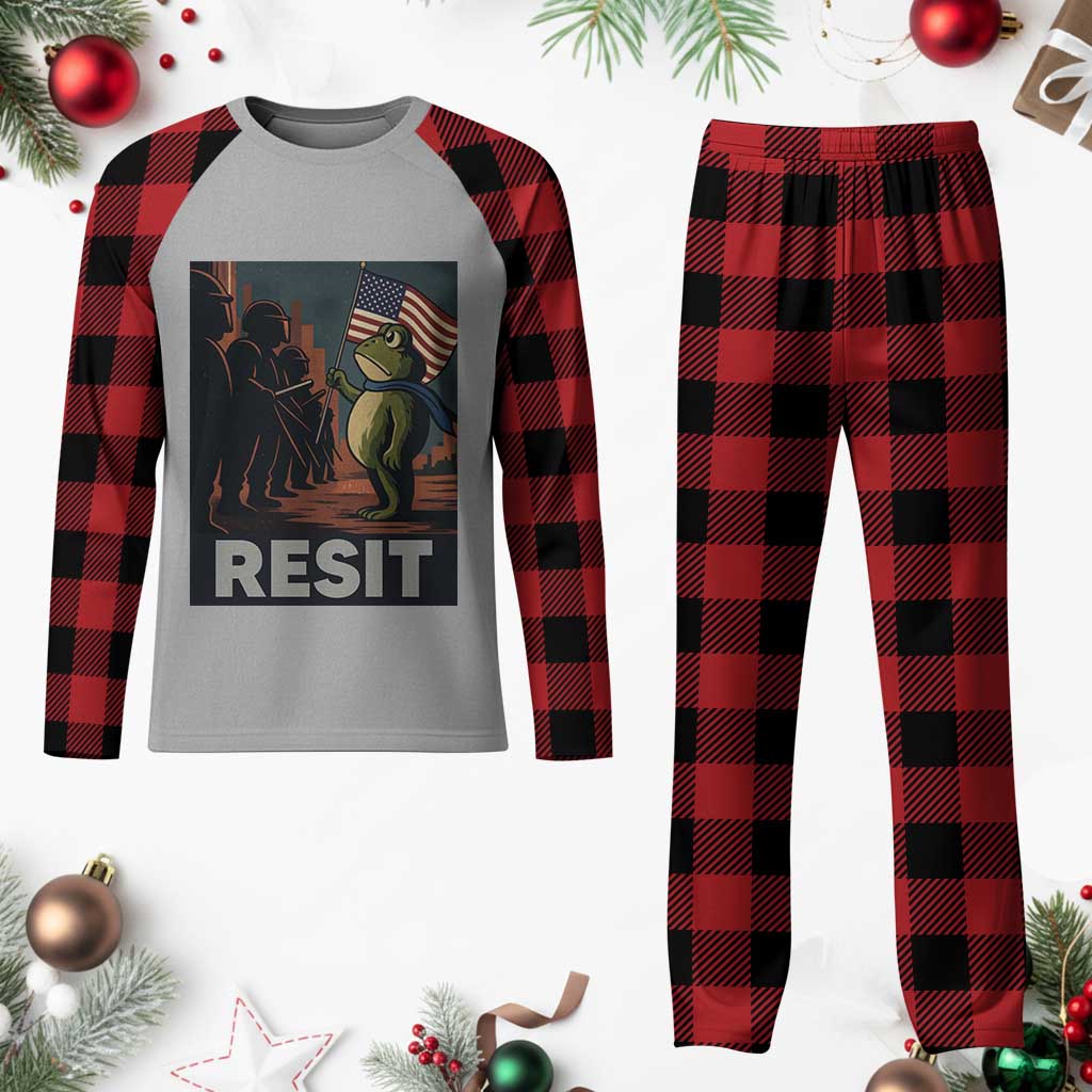 Resist Frog Plaid Pajama Set Portland Frog Activist America Political 2025 TS14 Buffalo Plaid Print Your Wear