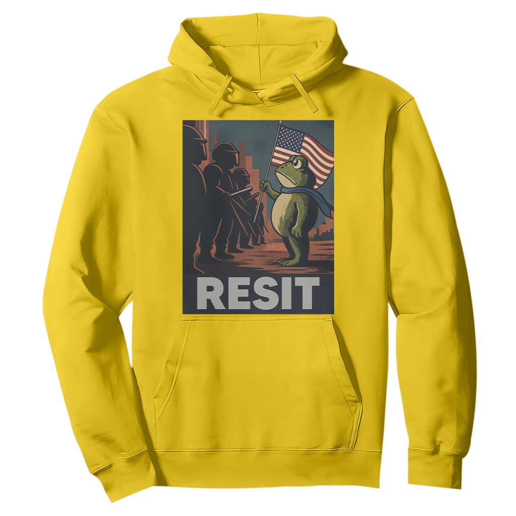 Resist Frog Hoodie Portland Frog Activist America Political 2025 TS14 Daisy Print Your Wear
