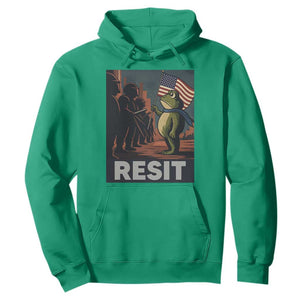 Resist Frog Hoodie Portland Frog Activist America Political 2025 TS14 Irish Green Print Your Wear