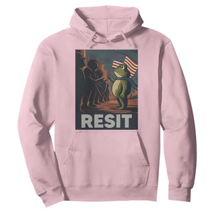 Resist Frog Hoodie Portland Frog Activist America Political 2025 TS14 Light Pink Print Your Wear